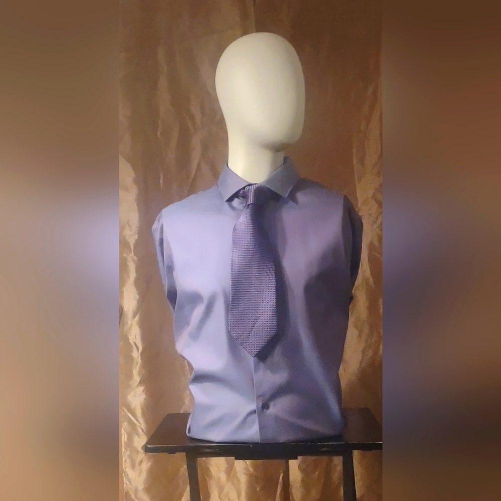 Kenneth Cole purple men's dress shirt 17 neck 34/35 sleeve. Slim fit. Never worn